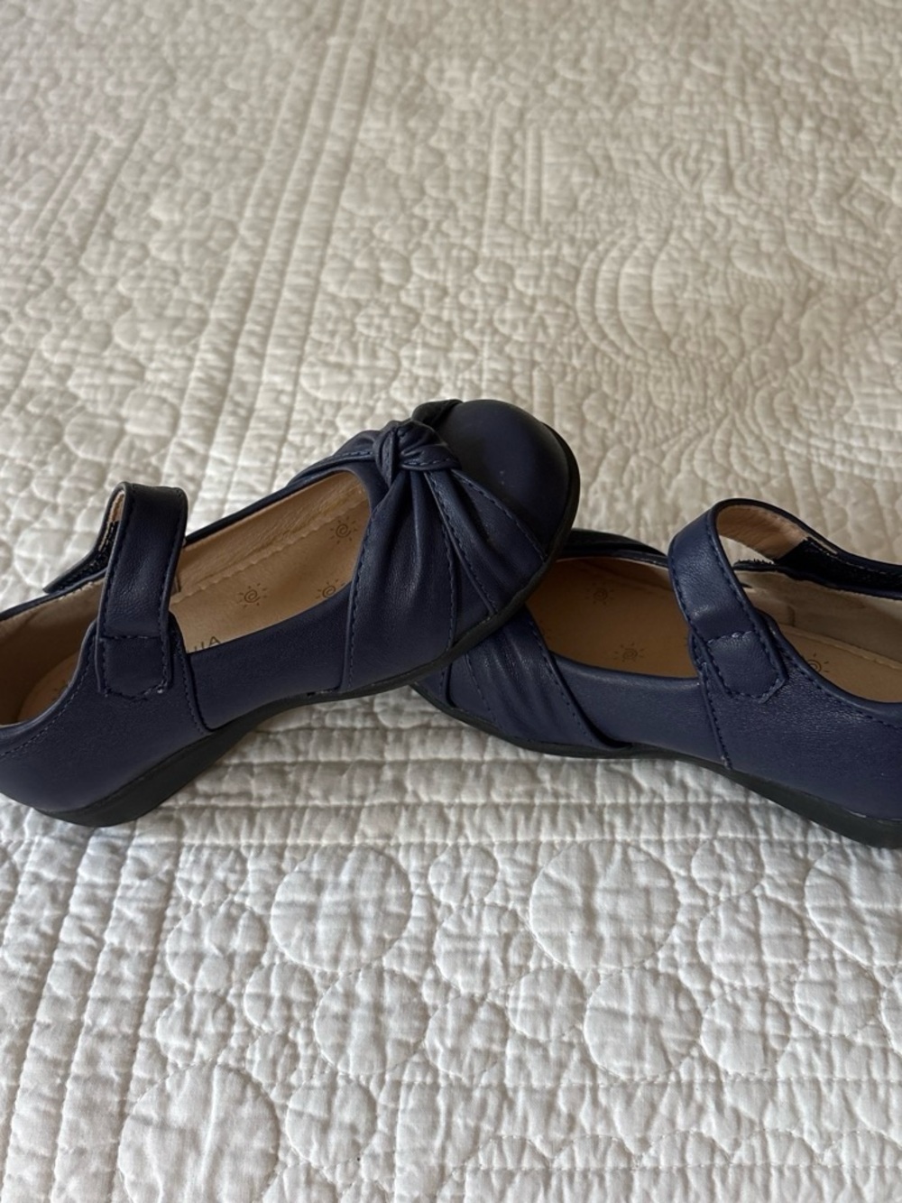 Girls Navy Mary Jane Dress Shoes with Knot Detail